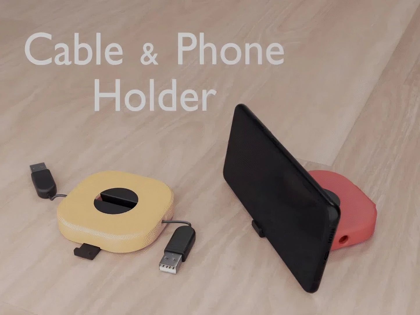 2-in-1 Rotating Cable Organizer and Phone Stand