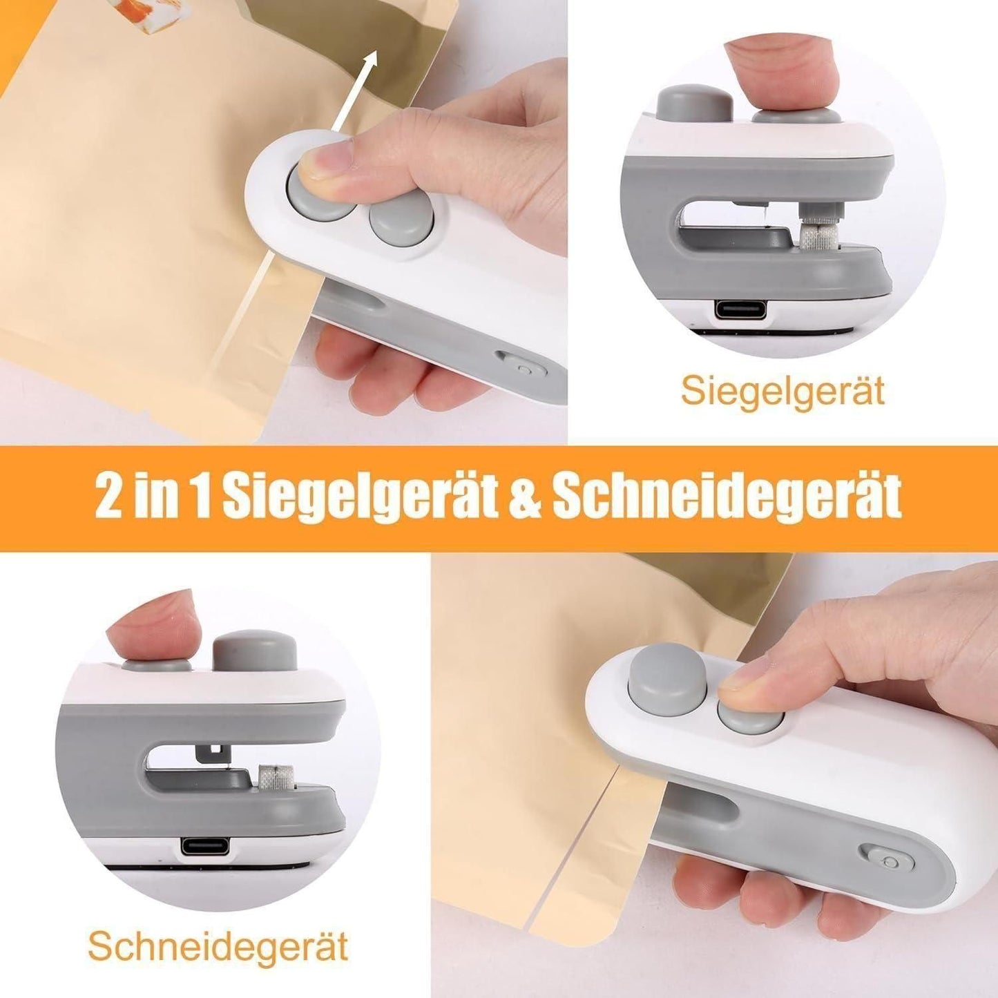 Seal and Cut with Ease: The 2-in-1 Portable Mini Bag Sealer – USB Rechargeable
