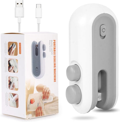 Seal and Cut with Ease: The 2-in-1 Portable Mini Bag Sealer – USB Rechargeable